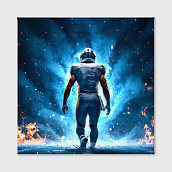 Холст квадратный Квотербек идет в огень, цвет: 3D-принт — фото 2