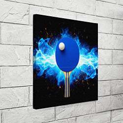 Холст квадратный Синяя ракетка для пинг-понга, цвет: 3D-принт — фото 2