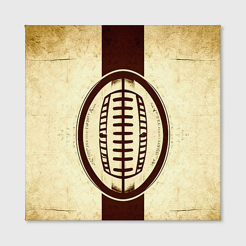 Картина квадратная Мяч регби на бежевом / 3D-принт – фото 2