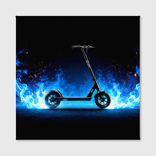 Картина квадратная Самокат в синем пламени / 3D-принт – фото 2