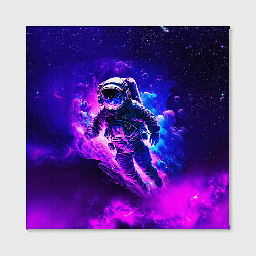 Картина квадратная Космонавт в неоновых облаках / 3D-принт – фото 2