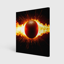Холст квадратный Ядро для талкания в огне, цвет: 3D-принт
