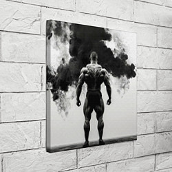 Холст квадратный Бодибилдер и черный дым, цвет: 3D-принт — фото 2