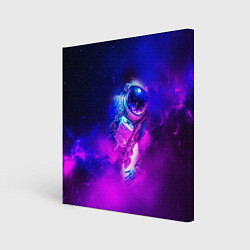 Холст квадратный Космонавт среди облаков, цвет: 3D-принт