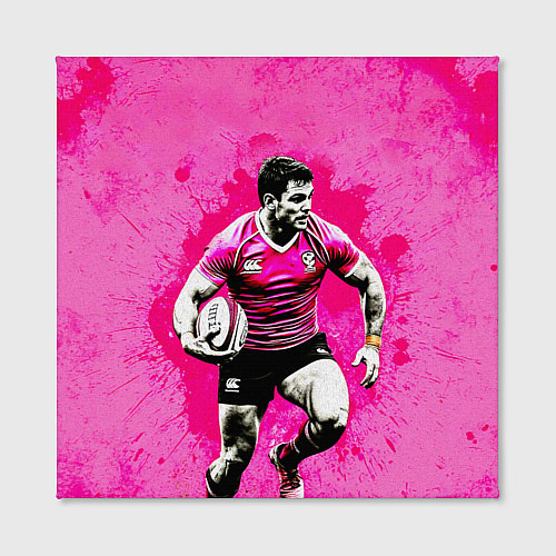Картина квадратная Регбист на розовом / 3D-принт – фото 2