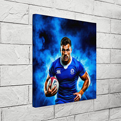 Холст квадратный Регбист в синем дыму, цвет: 3D-принт — фото 2