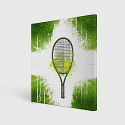 Картина квадратная Теннисная ракетка в зеленом