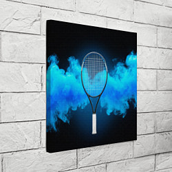 Холст квадратный Теннисная ракетка синий дым, цвет: 3D-принт — фото 2