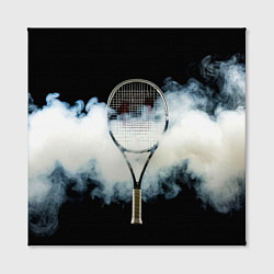 Холст квадратный Теннисная ракетка в дыму, цвет: 3D-принт — фото 2