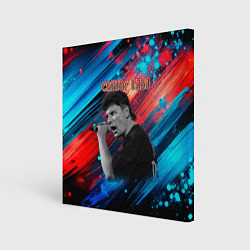 Холст квадратный Сектор Газа красно-синие краски, цвет: 3D-принт