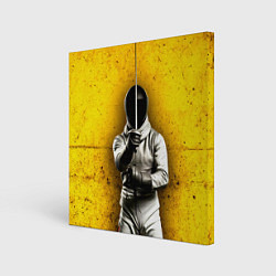 Картина квадратная Фехтовальщик с рапирой на желтом