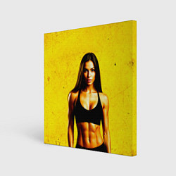 Холст квадратный Фитоняшка в желтом, цвет: 3D-принт