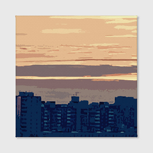 Картина квадратная Городской пейзаж стилизованный / 3D-принт – фото 2