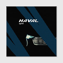 Холст квадратный Haval sport чёрно-синий с полосой, цвет: 3D-принт — фото 2