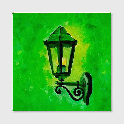 Картина квадратная Уличный зелёный фонарь / 3D-принт – фото 2