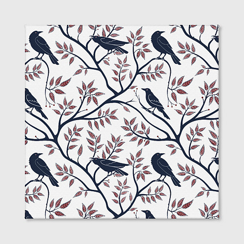 Картина квадратная Вороны на ветках / 3D-принт – фото 2