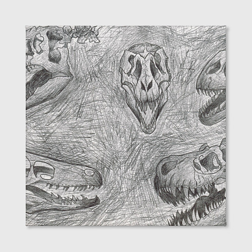 Картина квадратная Черепа динозавров - эскиз / 3D-принт – фото 2
