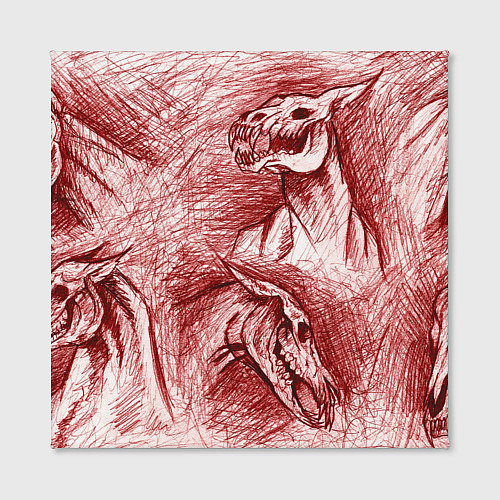 Картина квадратная Черепа лошадей - эскиз / 3D-принт – фото 2