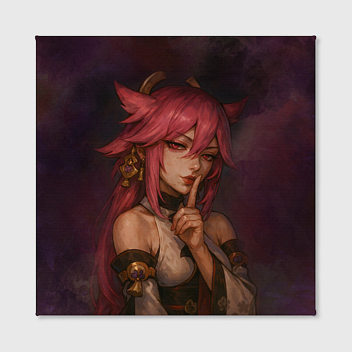 Картина квадратная Яэ Мико жрица лисица / 3D-принт – фото 2