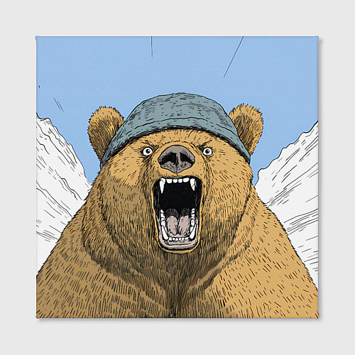 Картина квадратная Злой орущий медведь / 3D-принт – фото 2