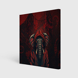 Холст квадратный Слон в балахоне, цвет: 3D-принт