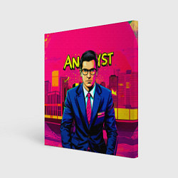 Холст квадратный Аналитик в стиле комиксов, цвет: 3D-принт