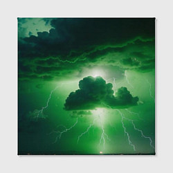 Холст квадратный Зелёный гром, цвет: 3D-принт — фото 2