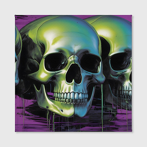 Картина квадратная Черепа отливающие неоном / 3D-принт – фото 2