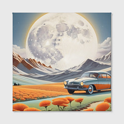 Холст квадратный Луна и автомобиль, цвет: 3D-принт — фото 2