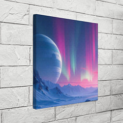 Холст квадратный Неоновый космос северного сияния, цвет: 3D-принт — фото 2