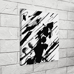 Холст квадратный Брызги и штрихи черной краски, цвет: 3D-принт — фото 2