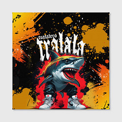 Холст квадратный Тралалера Тралала брейнрот мем - Акула в кроссовка, цвет: 3D-принт — фото 2