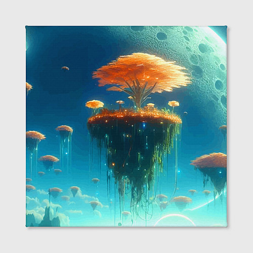 Картина квадратная Сказочное космическое дерево - нейроарт / 3D-принт – фото 2