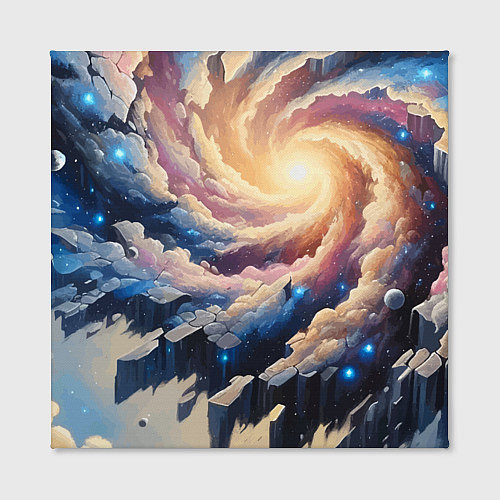 Картина квадратная Космическая галактика - нейроарт фантазия / 3D-принт – фото 2