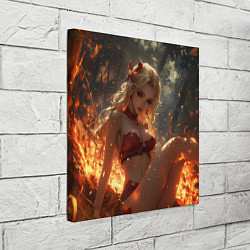 Холст квадратный Огненная аниме девушка, цвет: 3D-принт — фото 2