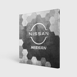 Холст квадратный Nissan - grey gradient, цвет: 3D-принт