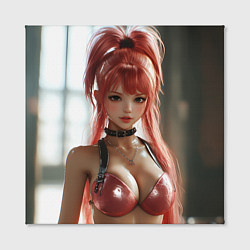 Холст квадратный Рыжая девушка с большой грудью, цвет: 3D-принт — фото 2