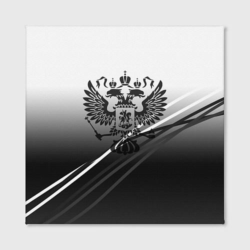 Картина квадратная Герб России градиент в полосами серый / 3D-принт – фото 2