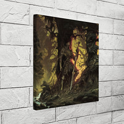 Холст квадратный Рыцарь в сумеречном лесу, цвет: 3D-принт — фото 2