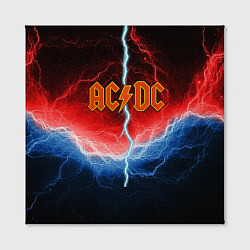 Холст квадратный ACDC лого и молнии, цвет: 3D-принт — фото 2
