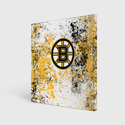 Холст квадратный Boston Bruins NHL white, цвет: 3D-принт