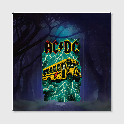 Картина квадратная Летающий автобус с ACDC / 3D-принт – фото 2