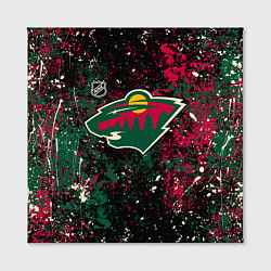 Холст квадратный Minnesota Wild NHL black, цвет: 3D-принт — фото 2