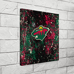 Холст квадратный Minnesota Wild NHL black, цвет: 3D-принт — фото 2