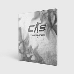 Холст квадратный Counter-Strike 2 - white gradient, цвет: 3D-принт