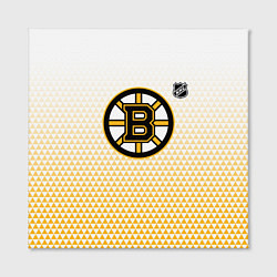 Холст квадратный Бостон Брюинз - светлый градиент, цвет: 3D-принт — фото 2