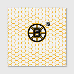 Холст квадратный Бостон Брюинз - белые соты, цвет: 3D-принт — фото 2