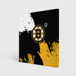 Холст квадратный Бостон Брюинз - разлитая краска, цвет: 3D-принт