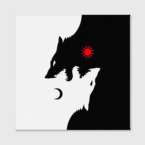 Картина квадратная Инь янь волки / 3D-принт – фото 2