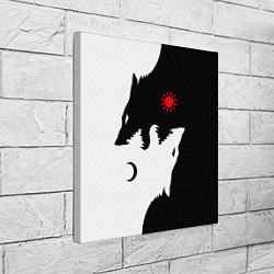 Холст квадратный Инь янь волки, цвет: 3D-принт — фото 2